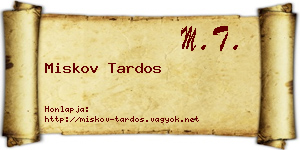 Miskov Tardos névjegykártya